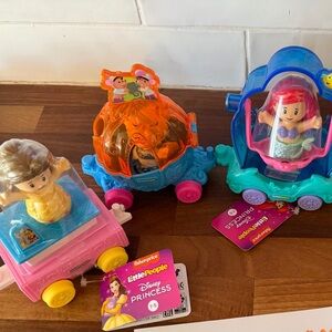 Little People Disney Ariel Belle Cinderella Parade Floats Set